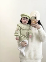 Зеленое боди, берет, 100% хлопок