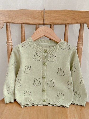 Детский милый демисезонный кардиган, летняя одежда, кролик, рубашка