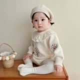 Брендовый детский трикотажный свитер для принцессы, демисезонное боди для девочек, в корейском стиле