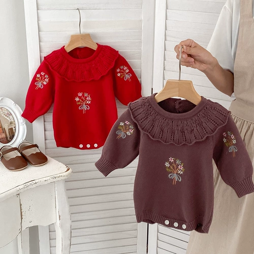 Детский демисезонный хлопковый пуховик, свитер, трикотажное боди для девочек, платье для принцессы