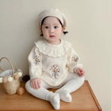 Детское трикотажное боди для девочек, свитер для принцессы, осеннее платье, зимний комплект, наряд на выход