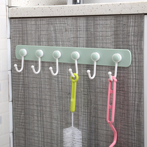 Vegetarian Viscose Six-linked Hook Kitchen Wall-mounted Adhesive Hook Door Rear Free of Swivel No-Mark Powerful Adhesive Platoon Hook