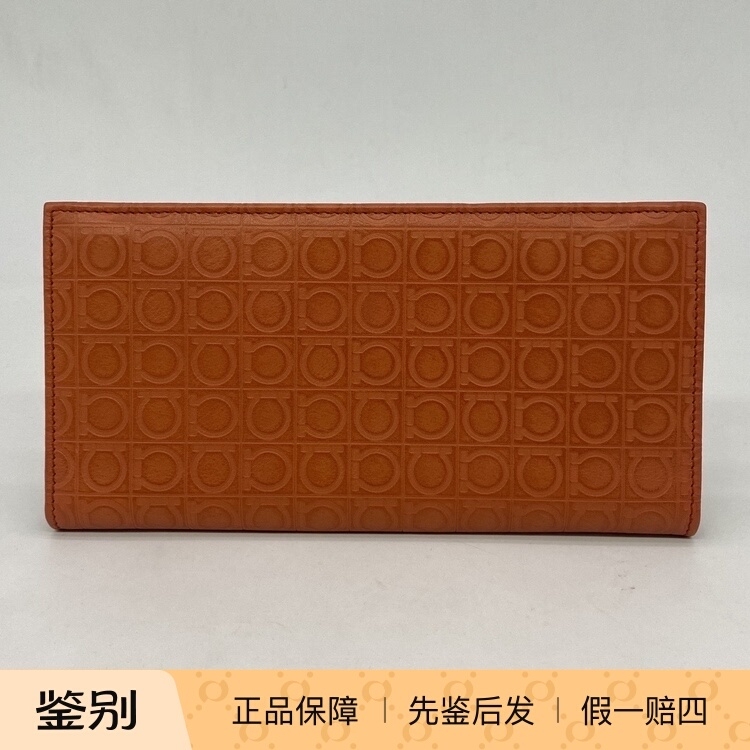 Z1221 Hangzhou Milan Fang Famous Brand Consignment Store Ferragamo Classic Orange Long Folding Wallet Z1221 Hangzhou Milan Fang Famous Brand Consignment Store Ferragamo Classic Orange Long Folding Wallet