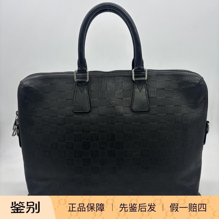 Hangzhou Milan Fang Famous Brand Consignment Store Lv Classic Black Checkerboard Pattern Full Leather Handheld Briefcase N40444 Hangzhou Milan Fang Famous Brand Consignment Store Lv Classic Black Checkerboard Pattern Full Leather Handheld Briefcase N40444