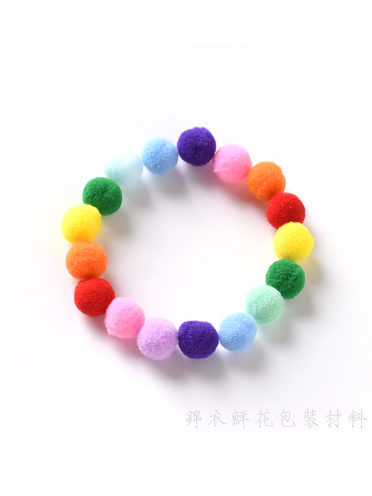 Fluffy ball ping pong chrysanthemum expression smiley hand diy cartoon bouquet material Flower packaging material florist creative