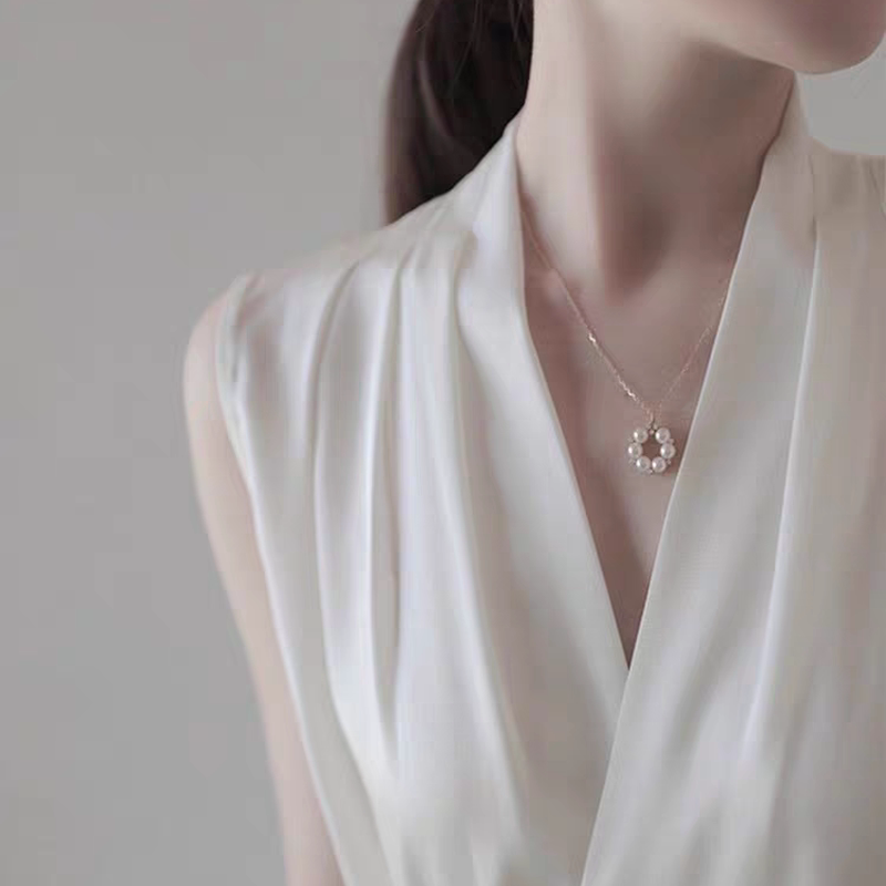 Suit with Vest and Shirt, French High-End Sleeveless Satin Heavy Silk Elegant V-Neck Top for Women, Italy