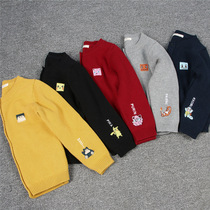 Cotton spring and autumn boys and girls pet elf embroidery brothers and sisters air-conditioning shirt long sleeve group clothing knitted jacket