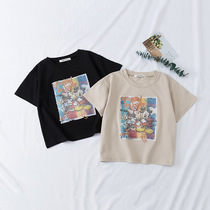 Clearance does not return mother and daughter parent and child Mickey Mouse Ni cotton sisters brother class performance male and female short sleeve t-shirt