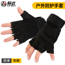 Hinda tactical gloves Black Hawk half finger outdoor gloves riding non-slip gloves outdoor riding speed drop protection equipment