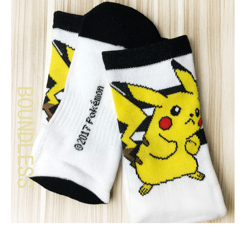 BOUNDLESS Pikachu trong vớ ống Pikachu vớ thể thao mẫu tất cổ ngắn
