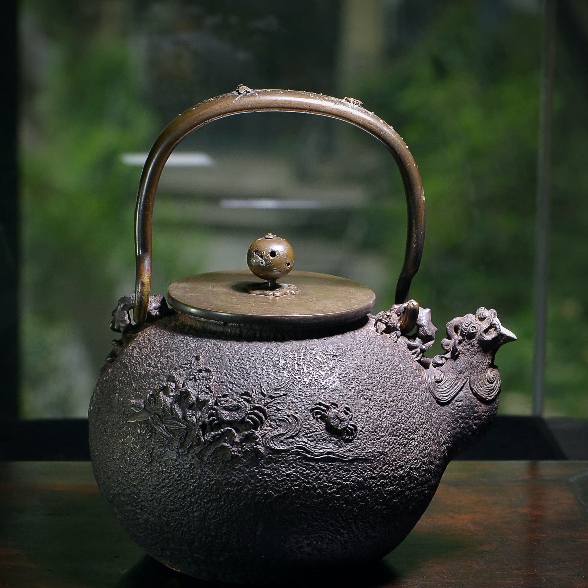 波多野正平鐵壺龜文堂初代正平造日式侘寂風茶壺鑄鐵手工老壺1.6升龍首