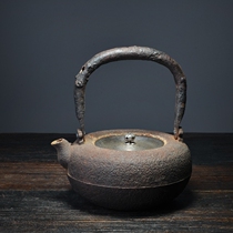 (Miyazaki cold pheasant) Edo period early cold pheasant Yan jiu lang made the old iron pot flat pill-shaped silver cover chong shi