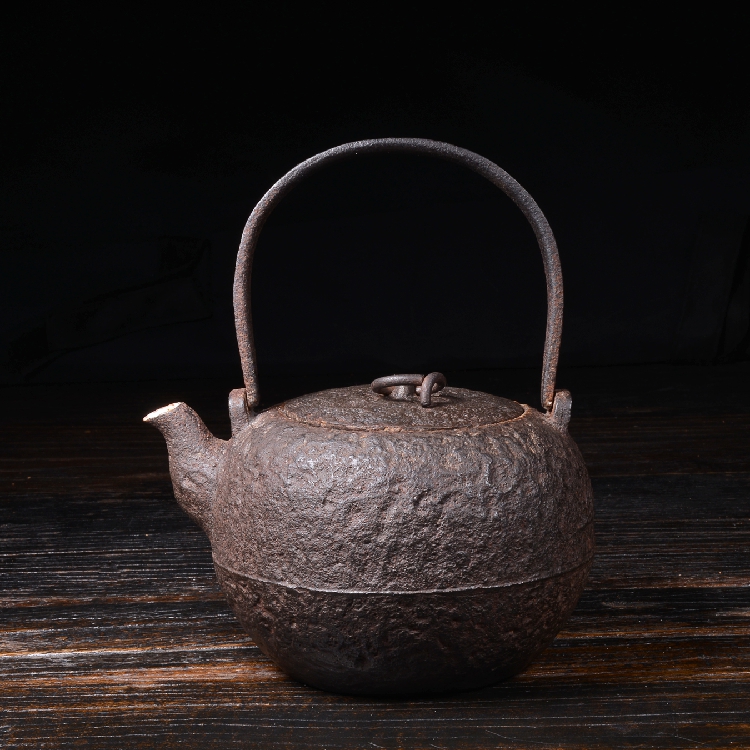 雲色堂】 明治期十代和田美之助作京都釜師丸形巖肌（已結緣）