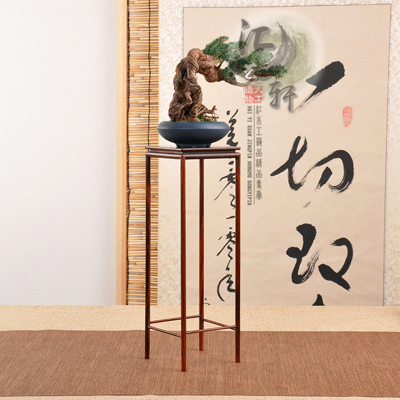 Purple Sandalwood Red Wood Acid Dendrite miniature small flower Several positive square antique chite jade pendulum pieces vase flower bonsai base