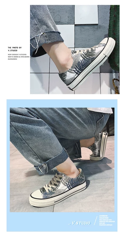 Giày nam 2019 hè mới thoáng khí giày vải cao giúp thấp giúp phiên bản Hàn Quốc của xu hướng giày đế xuồng hoang dã - Giay cao