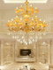 European style villa duplex building large chandelier living room crystal chandelier natural jade building hollow self-built house lamps