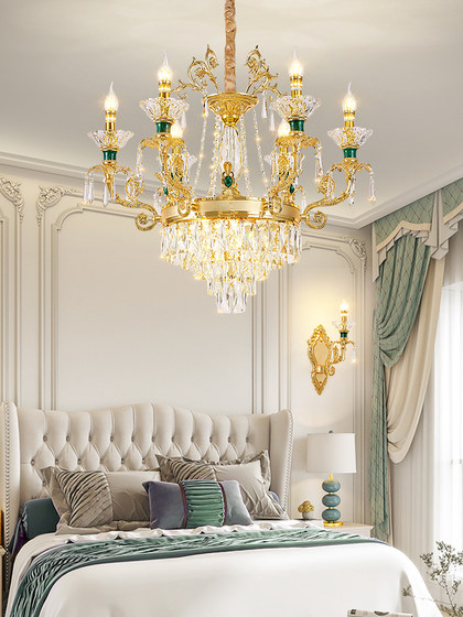 Crystal Chandelier for Duplex Villa, Large Chandelier for Hollow Living Room, Light Luxury European-Style French Chandelier for High-Ceilinged Stairwell