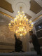 European style villa duplex building large chandelier living room crystal chandelier natural jade building hollow self-built house lamps