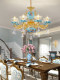 French-Style Villa Duplex Living Room Crystal Chandelier, Grand Double-Story House, Rural Self-Built House Lobby Ceramic Candle Lamp