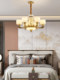 Custom-Built Villa Duplex Large Chandelier, All-Copper Jade New Chinese-Style Chandelier, Living Room Main Light, New Chinese-Style Large Lighting Fixtures