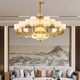 New Chinese-Style All-Copper Jade Living Room Chandelier, Villa Duplex Large Chandelier, New Model, Grand Jade Retro Large Lighting Fixture