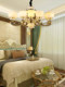 All-Copper Villa Chandelier, Simple European-Style Living Room Lamp, Duplex Floor New Chinese-Style High-Ceiling Lamp, Natural Jade Large Lighting Fixture