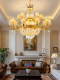 European-Style Villa Duplex Large Chandelier, Living Room Crystal Chandelier, French Light Luxury Duplex Dining Room Bedroom Chandelier