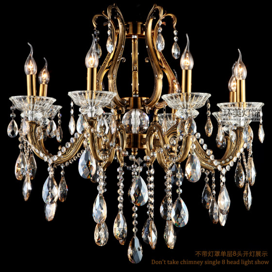 Huanmei Lighting Bronze Classical Lamps European Crystal Lamp Chandelier Living Room Dining Room Bedroom Led Candle Chandelier