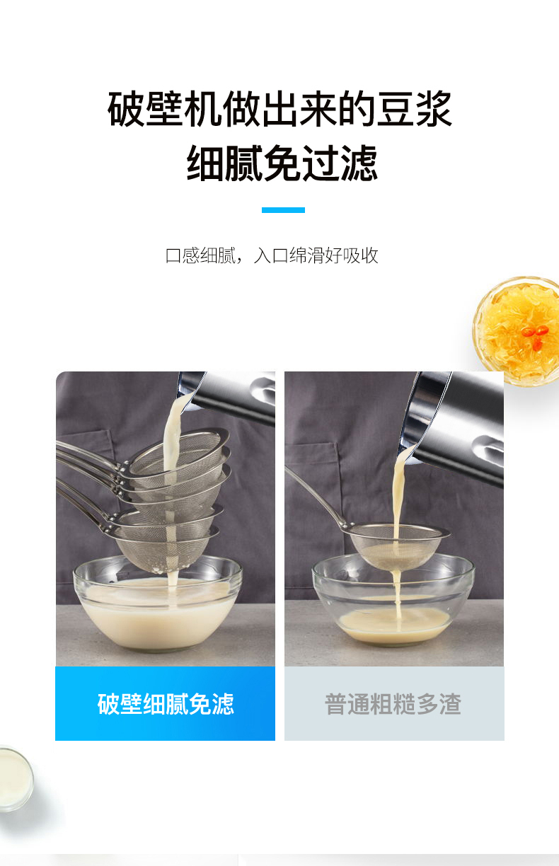 九阳 智能变频 破壁免滤 多功能料理机 1750ml 304不锈钢杯 图10