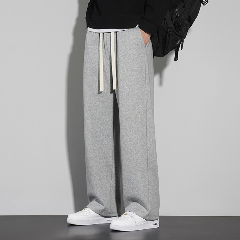 Outlet Men's Casual Pants Spring and Autumn 2026 New Wide-Leg Pants Loose Straight Sweatpants Pure Cotton Sports Pants for Men