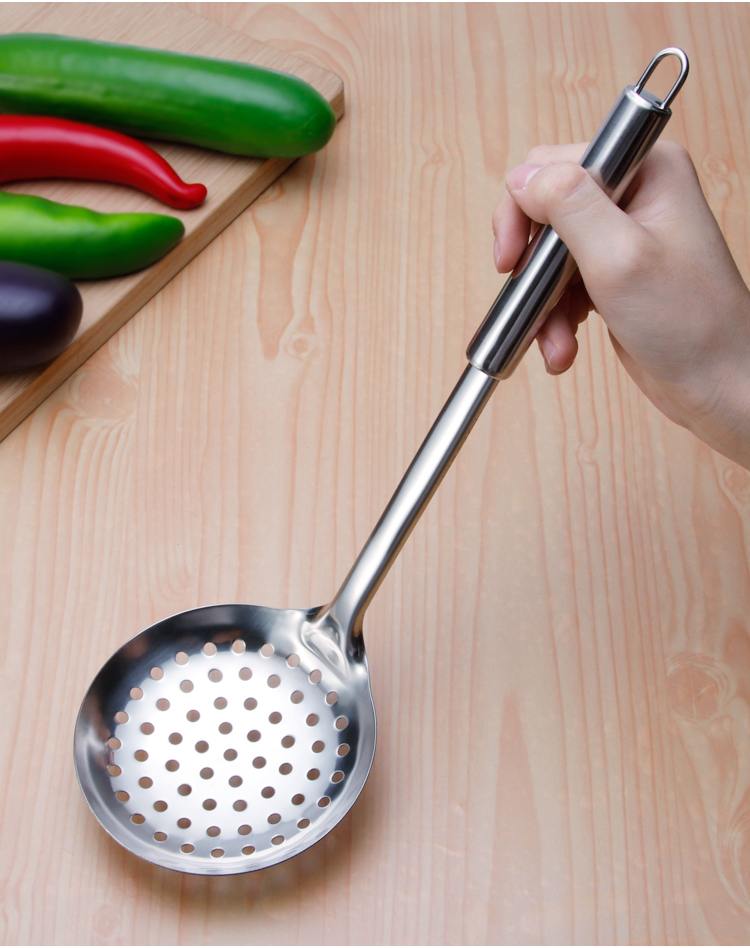 Nấu ăn xẻng đầy đủ thìa đặt thép không gỉ dày dài xử lý giá nấu bếp spoon lớn chao bộ dao làm bếp