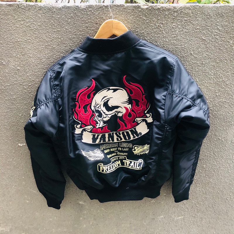 Vanson Ribbon Flame Skull Flight Jacket Unisex Cotton Motorcycle Baseball Collar Ma1 Waterproof Windproof G06 Vanson Ribbon Flame Skull Flight Jacket Unisex Cotton Motorcycle Baseball Collar Ma1 Waterproof Windproof G06