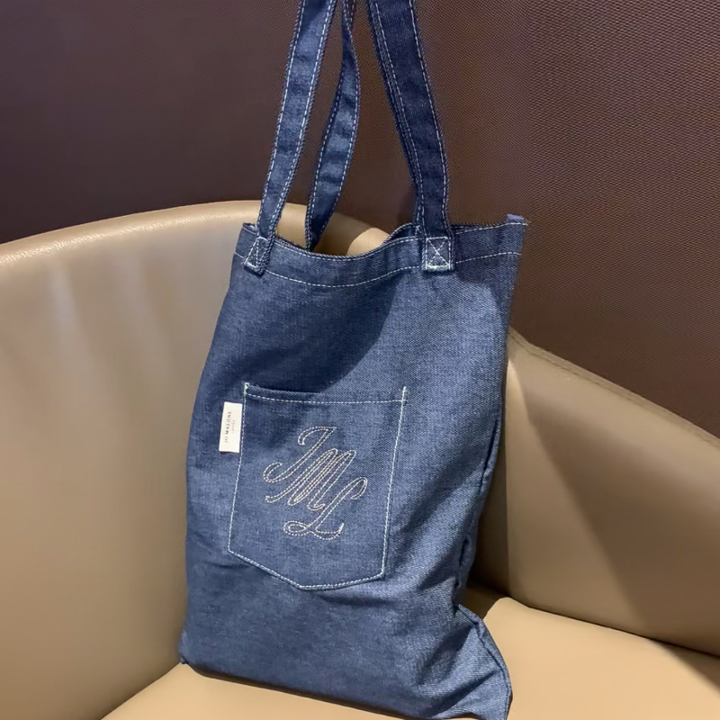 Jo Malone London Embroidered Denim Tote Bag Canvas Bag Handbag Portable Eco-Friendly Bag