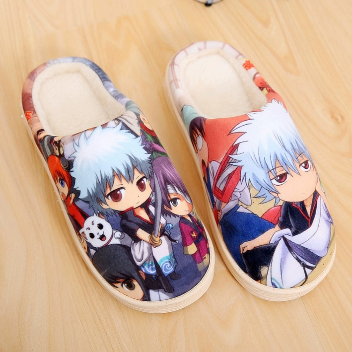 Dép bông Gintama đánh vào phim hoạt hình của phụ nữ khổng lồ cộng với phim hoạt hình nhung ấm áp quanh nhà mùa thu và mùa đông