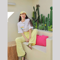 Famous Yuan Temperament High-end Female Dress Hot Girl Wearing Hitch Pants Suit Womens Summer Tennis Red Casual Short Sleeve T-shirt Two Sets