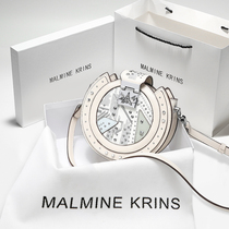 Hong Kong MK genuine leather handbag women Summer 2022 new advanced senses small crowdsourced design hand slant satchel small round bag