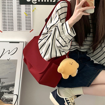 Hong Kong large-capacity bag womens autumn and winter 2022 new Korean style simple casual all-match one-shoulder messenger bag women