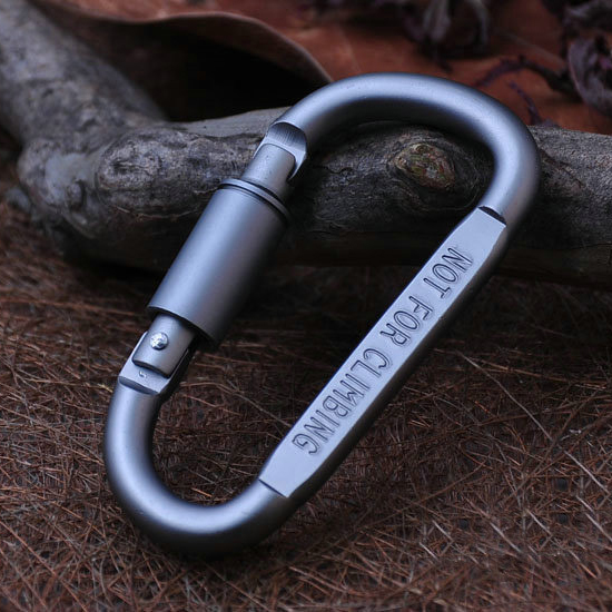 Shoulder bag Customer Outer travel aluminum alloy hanging buckle multifunction with lock Quick hanging mountaineering climbing buckle key button D Type 8cm buckle
