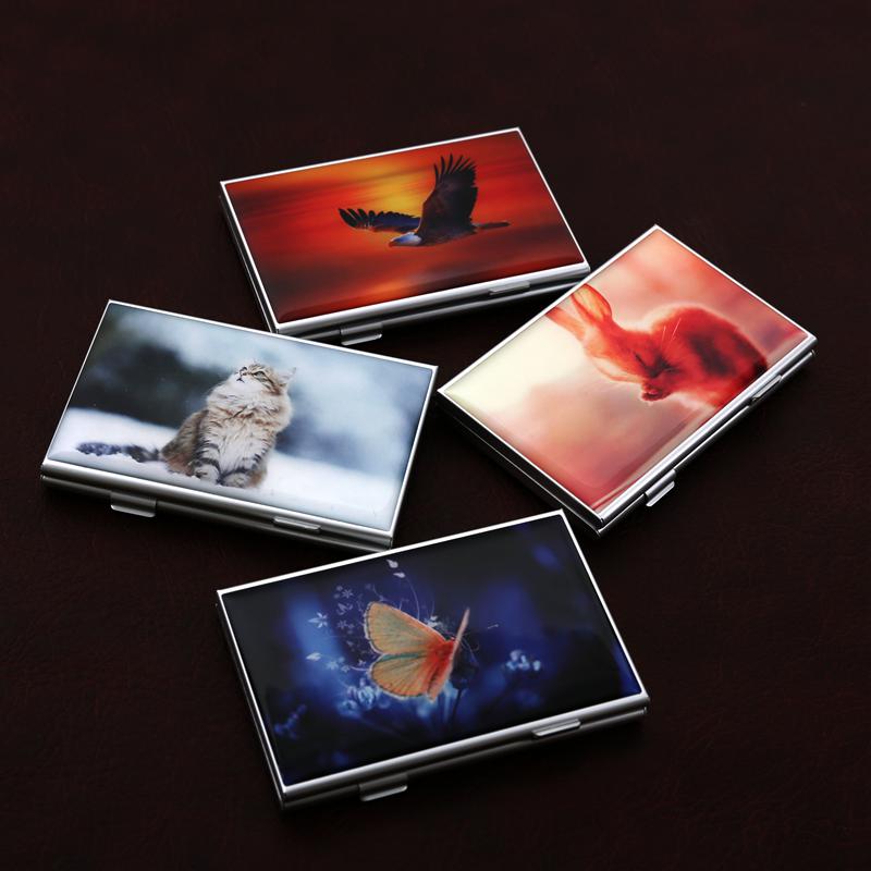 Cartoon version backpacker memory card storage bag aluminum alloy single-eye camera memory card box SD CF flash memory card box