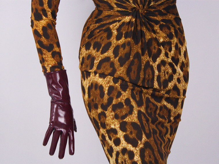 Tech Gloves Faux Patent Leather Wrist Long Short Coffee Black White Touchscreen 28cm LLDLLNT