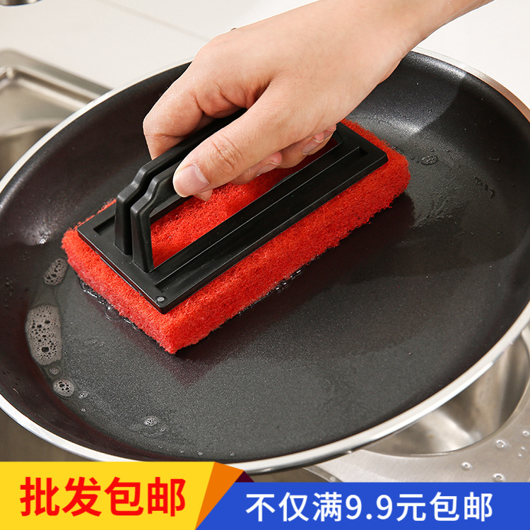 Kitchen Powerful Decontamination With Handle Sponge Bottom Cleaning Brush Bathroom Bath Tub Brush Sponge Wipe Tile