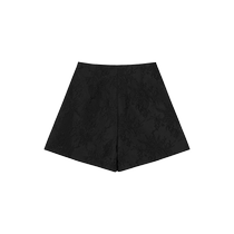 Qiushui Yiren A-line high-waisted casual shorts 2024 early spring new style new Chinese style womens black wide-leg pants