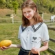 Áo thun Qiushui Yiren hè 2020 mới dành cho nữ thể thao giản dị mạnh mẽ cổ áo polo thêu áo thun hàng đầu - Áo phông