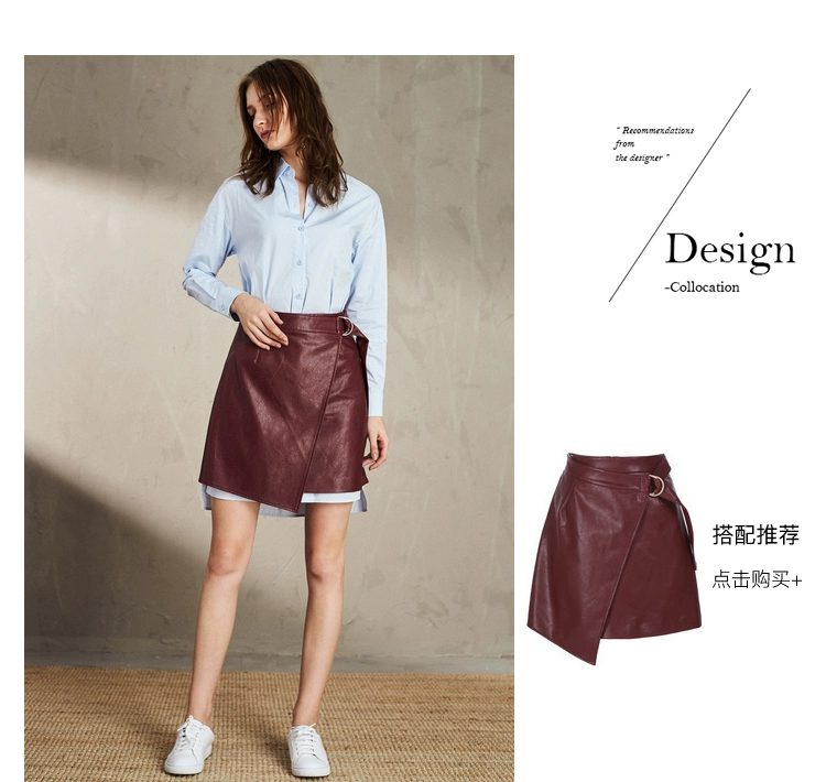Qiu Shui Yiren mùa đông mới của phụ nữ mỏng rắn màu vuông cổ áo dài phần áo sơ mi thường xuyên