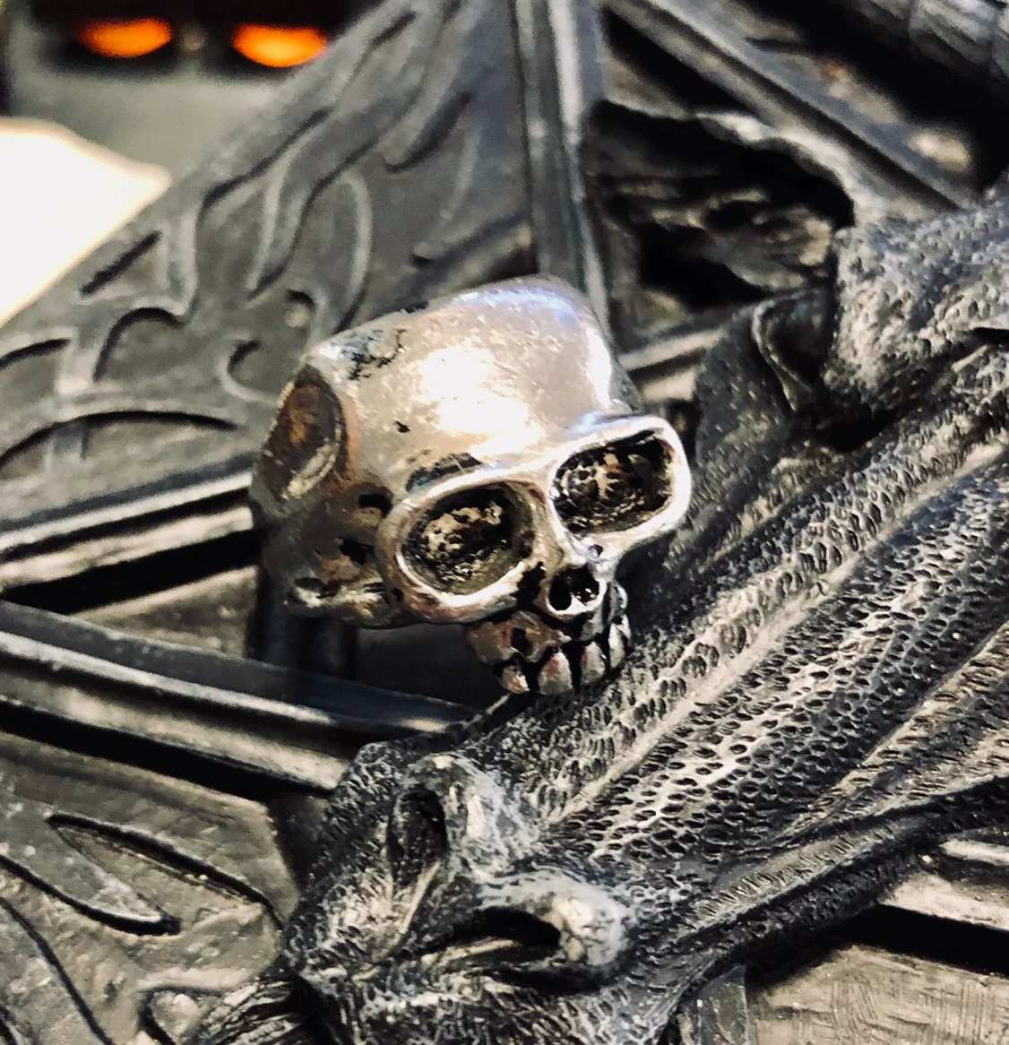 Alchemy Gothic R6 Смертельное кольцо с черепом, готическое панк-рок кольцо, тёмное кольцо