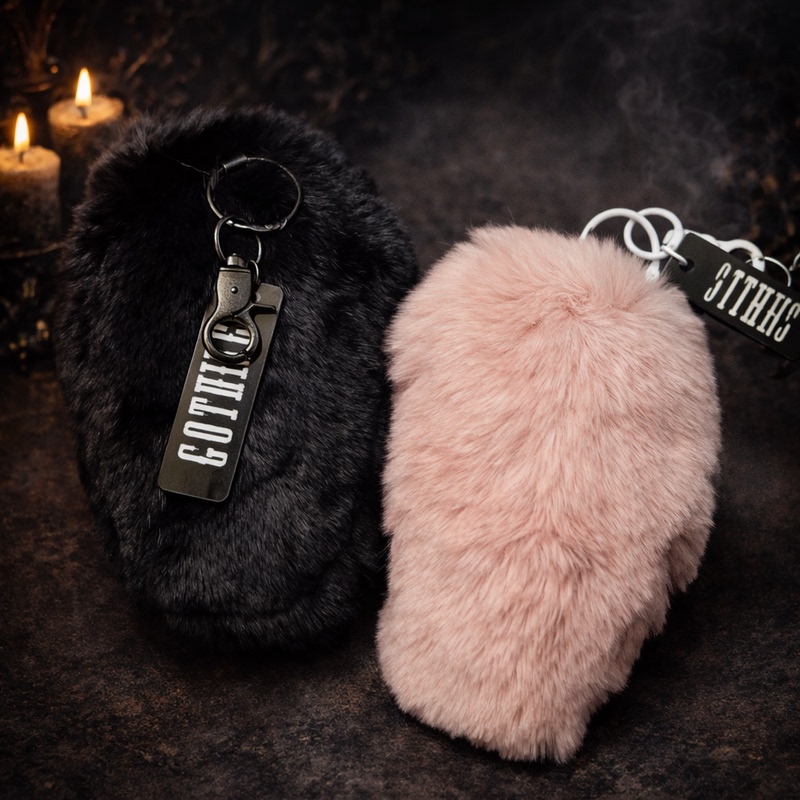 In Stock Ioc Camilla's Prison Dark Gothic Subculture Vampire Coffin Rex Rabbit Fur Pendant/Coin Purse