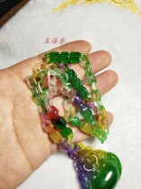 Ancient Emerald Ice Seed Emerald Triple Color Fu Lu Marie Pendant Old Emerald Qing Dynasty Emerald Jade Pendant Emerald