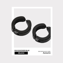 High sweet pear vortex boy earrings earrings earrings without earrings Black trend foreign fashion Korean version Joker simple pair cool