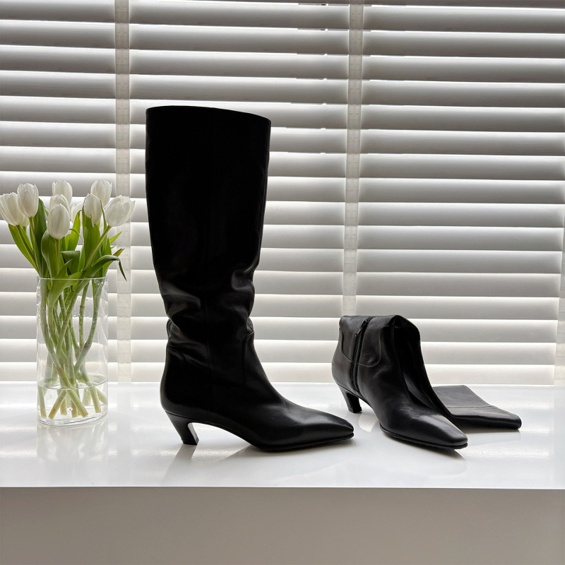 【4.5Cm Heel Height】Medium Heel Square-Toe Long Boots for the Strong Female Character Chendan Chen Dan