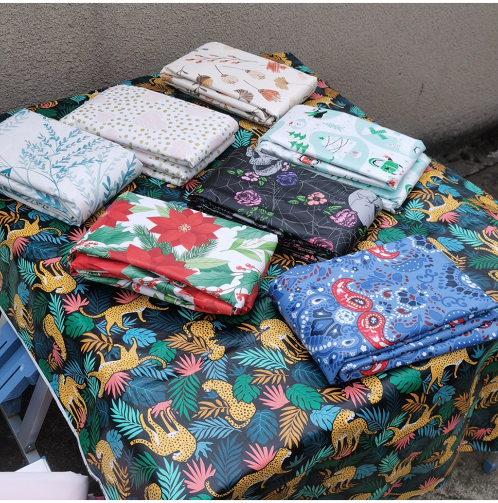 Tanyard wind thickened flocking high quality multi-color good-looking waterproof anti-fouling and oil-proof rectangular table cloth F32